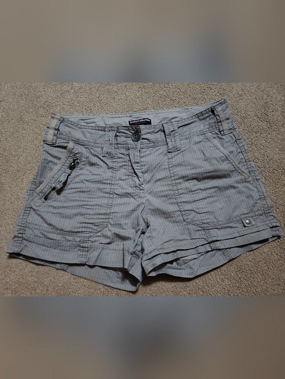 Dalia Collection Pinstripe Utility Shorts